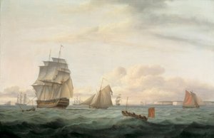 Embarcaciones frente al puerto de Ramsgate de Thomas Luny