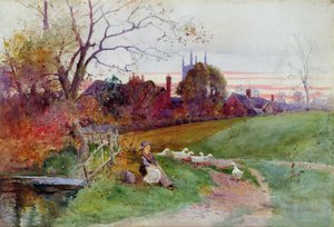 Hampton Lucy desde el vado de Thomas Mackay