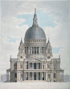 Fachada oeste de la Catedral de San Pablo, Ciudad de Londres, 1780
