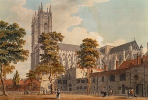 Abadía de Westminster desde las escuelas, 1790-1792 de Thomas Malton Jnr.