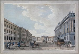 Vista de la calle Millionnaya y el Palacio de Mármol a través del Campo de Marte de Thomas Malton the Elder
