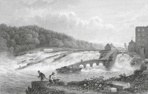 El salto del salmón de Coleraine, Co Londonderry (grabado) de Thomas Mann (after) Baynes