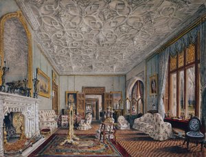 Sala de estar en estilo gótico, c.1850 de Thomas Mann Baynes
