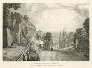 Mirando hacia abajo Highgate Hill, Londres de Thomas Mann Baynes