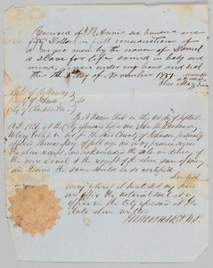 Factura de venta de un hombre llamado Daniel a Jerome B. Annis, 1 de noviembre de 1851 de Thomas May