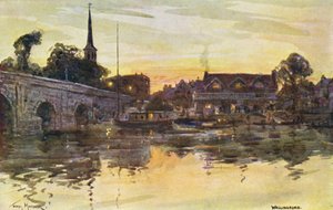 Río Támesis: Wallingford (litografía en color) de Thomas Maybank