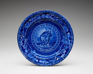 Plato, c. 1826-1835 (barro vidriado con impresión de transferencia) de Thomas Mayer
