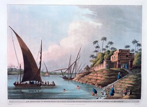 Casa de verano árabe en el canal de Menouf, Egipto, 1801 de Thomas Milton