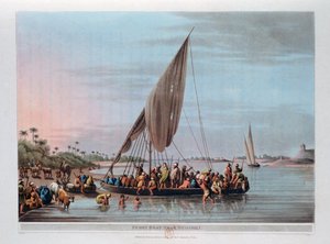 Barco de Ferry Cerca de Nedssili, Egipto, 1801 de Thomas Milton