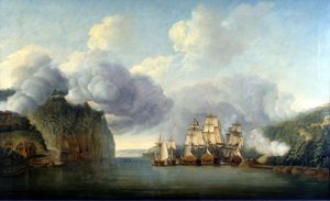 Forzar el paso del río Hudson, 9 de octubre de 1776 de Thomas Mitchell