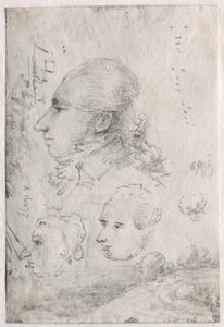 Estudios de cabezas (detalle) de Thomas Monro