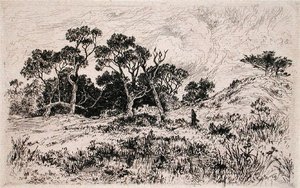 Un viento del sur y un cielo nublado proclaman una mañana de caza de Thomas Moran