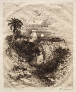 Una torre de Cortés, 1883 de Thomas Moran