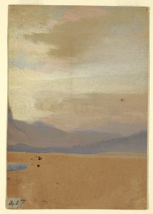 Dibujo, Llanuras americanas con cordillera a lo lejos, antes de 1872