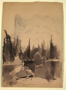 Dibujo, Mirror Lake, Yosemite, 1872