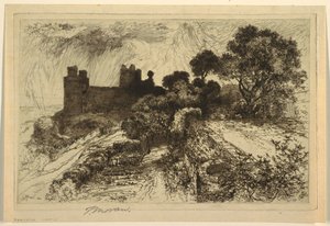 Castillo de Harlech, Gales del Norte de Thomas Moran