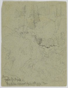 Cascada inferior de la bifurcación sur del río Gardiner de Thomas Moran