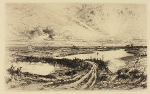 Amanecer—El estanque, East Hampton de Thomas Moran
