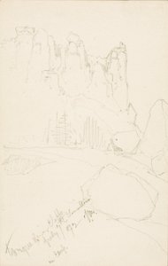 Acantilados de Tongue River (En el campamento) de Thomas Moran