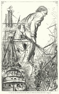 Ilustración de Los viajes de Gulliver de Jonathan Swift de Thomas Morten