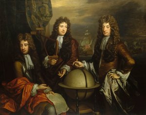 John Benbow (1653-1702), Sir Ralph Delavalle (hacia 1645-1707) y Thomas Phillips (hacia 1635-1693) de Thomas Murray