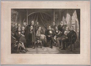 Washington Irving y sus Amigos Literarios en Sunnyside, 1864 de Thomas Oldham Barlow
