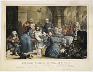 El gran hospital militar en Scutari, impreso por Stannard und Dixon, 24 de febrero de 1855