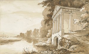 Colwich - Templo cerca del Puente Wolseley de Thomas Peploe Wood