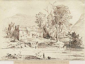 Dovedale - Molino de Thorpe de Thomas Peploe Wood