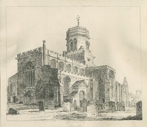 Stafford - Iglesia de Santa María: dibujo a pluma y tinta