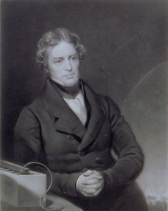 Retrato de Michael Faraday grabado por Henry Cousins c.1841