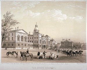 Guardias a caballo, Westminster, Londres, 1851 de Thomas Picken
