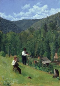 El Granjero y su Hijo en la Cosecha, 1879 de Thomas Pollock Anschutz
