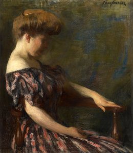 Un vestido floreado, 1906 de Thomas Pollock Anshutz