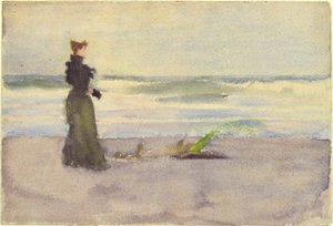 mujer en la playa de Thomas Pollock Anshutz