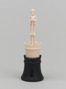 Torre negra, pieza de ajedrez, India de Thomas Robert Way
