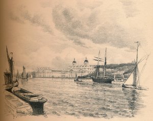 Palacio de Greenwich desde el Río de Thomas Robert Way