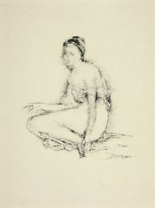 Modelo sentado en el suelo de Thomas Robert Way
