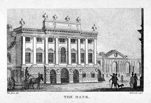 El Banco de Inglaterra, Ciudad de Londres, c. 1800 de Thomas Rothwell