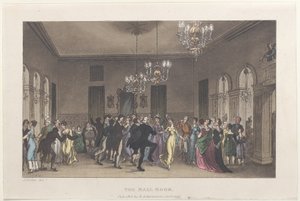 El salón de baile, de Bocetos poéticos de Scarborough de Thomas Rowlandson, Joseph Constantine Stadler, J. Bluck
