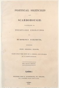 Página de título, de Bocetos poéticos de Scarborough, 1813 de Thomas Rowlandson, Joseph Constantine Stadler, J. Bluck