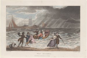 Cuáqueros mojados, de Bocetos poéticos de Scarborough, 1813 de Thomas Rowlandson, Joseph Constantine Stadler, J. Bluck