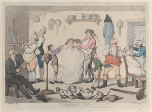 Una barbería, 1811 de Thomas Rowlandson
