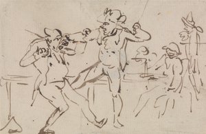 Se ha detectado a un «Black Leg» repartiendo cartas a escondidas (un estudio) de Thomas Rowlandson
