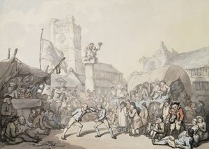 Una lucha de lucha libre de Cornualles de Thomas Rowlandson