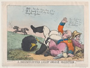 Un voluntario de caballería desmontado, 30 de junio de 1804 de Thomas Rowlandson