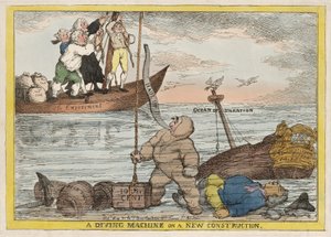 Una máquina de buceo en una nueva constitución, pub. 1806 de Thomas Rowlandson