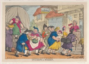 Un desastre lamentable, o la peluca de Miss Fubby Fatarmin se incendió, septiembre 12, 1813 de Thomas Rowlandson