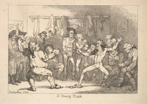 Un combate de esgrima de Thomas Rowlandson