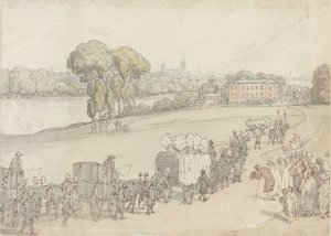 Una procesión fúnebre de Thomas Rowlandson